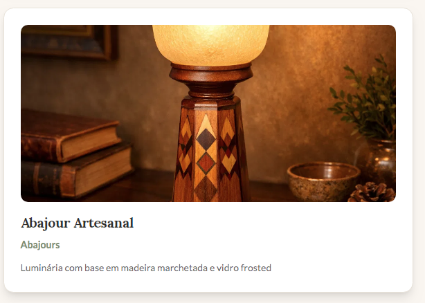 Abajours artesanais em madeira